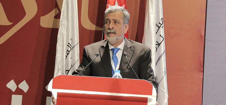 President of the Independent Elections Commission Khaled Kalaldeh speaks to reporters at the elections media centre in Amman on Tuesday (Photo by Hassan Tamimi)